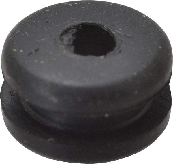 Made in USA - 11/32" OD, 3/16" Thick Flexible Grommet - Rubber, 1/4" Slot Diam x 1/16" Slot Width - Benchmark Tooling