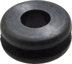 Made in USA - 3/8" OD, 3/16" Thick Flexible Grommet - Rubber, 1/4" Slot Diam x 1/16" Slot Width - Benchmark Tooling