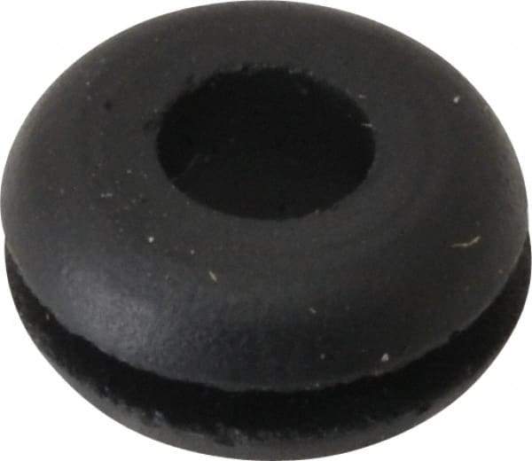 Made in USA - 7/16" OD, 7/32" Thick Flexible Grommet - Rubber, 9/32" Slot Diam x 1/16" Slot Width - Benchmark Tooling