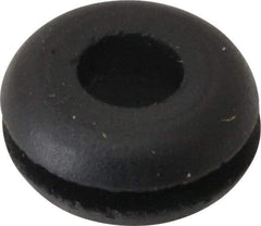 Made in USA - 7/16" OD, 7/32" Thick Flexible Grommet - Rubber, 9/32" Slot Diam x 1/16" Slot Width - Benchmark Tooling