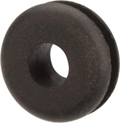 Made in USA - 1/2" OD, 7/32" Thick Flexible Grommet - Rubber, 5/16" Slot Diam x 1/16" Slot Width - Benchmark Tooling