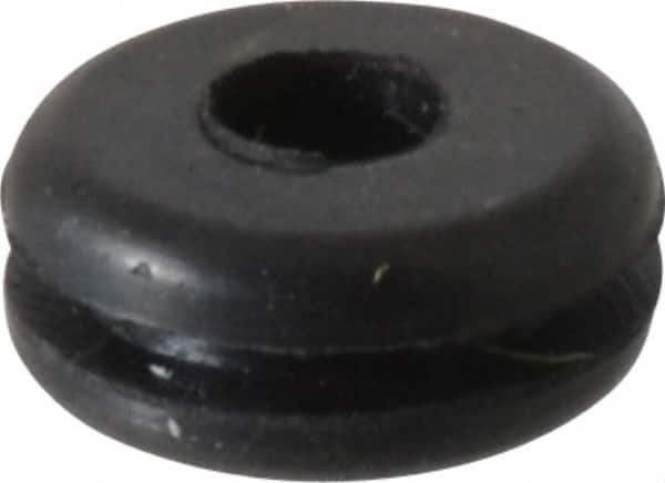 Made in USA - 1/2" OD, 7/32" Thick Flexible Grommet - Rubber, 3/8" Slot Diam x 1/16" Slot Width - Benchmark Tooling