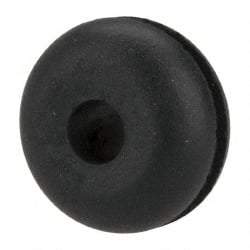 Made in USA - 5/8" OD, 11/32" Thick Flexible Grommet - Rubber, 3/8" Slot Diam x 1/16" Slot Width - Benchmark Tooling
