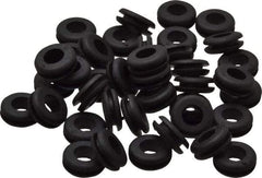 Made in USA - 1/2" OD, 3/16" Thick Flexible Grommet - Rubber, 11/32" Slot Diam x 1/16" Slot Width - Benchmark Tooling