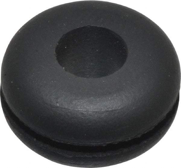 Made in USA - 5/8" OD, 11/32" Thick Flexible Grommet - Rubber, 3/8" Slot Diam x 1/16" Slot Width - Benchmark Tooling