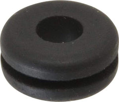 Made in USA - 5/8" OD, 9/32" Thick Flexible Grommet - Rubber, 3/8" Slot Diam x 1/16" Slot Width - Benchmark Tooling