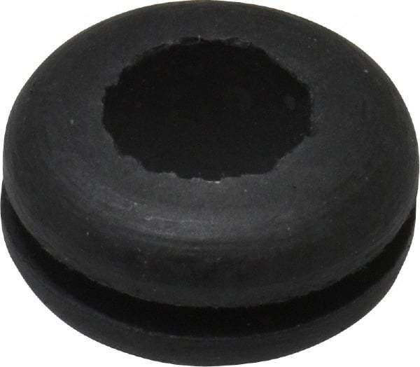 Made in USA - 9/16" OD, 1/4" Thick Flexible Grommet - Rubber, 3/8" Slot Diam x 1/16" Slot Width - Benchmark Tooling