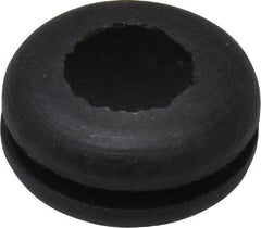 Made in USA - 9/16" OD, 1/4" Thick Flexible Grommet - Rubber, 3/8" Slot Diam x 1/16" Slot Width - Benchmark Tooling
