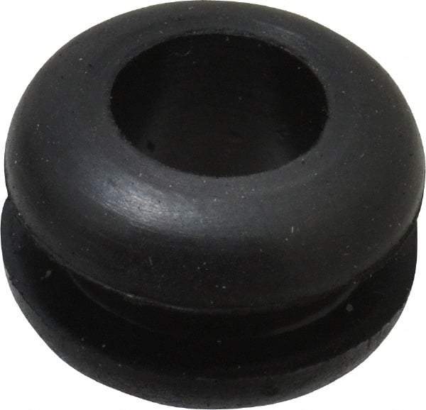 Made in USA - 19/32" OD, 3/8" Thick Flexible Grommet - Rubber, 7/16" Slot Diam x 1/8" Slot Width - Benchmark Tooling