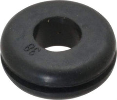 Made in USA - 7/8" OD, 5/16" Thick Flexible Grommet - Rubber, 5/8" Slot Diam x 1/16" Slot Width - Benchmark Tooling