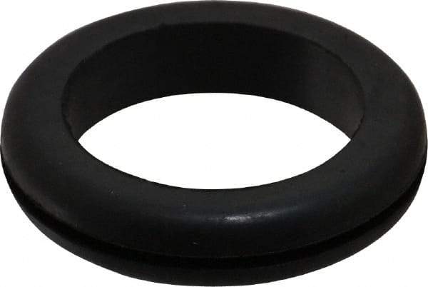 Made in USA - 2-1/8" OD, 7/16" Thick Flexible Grommet - Rubber, 1-3/4" Slot Diam x 1/16" Slot Width - Benchmark Tooling