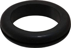 Made in USA - 2-1/8" OD, 7/16" Thick Flexible Grommet - Rubber, 1-3/4" Slot Diam x 1/16" Slot Width - Benchmark Tooling