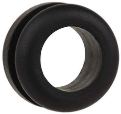 Made in USA - 5/8" OD, 5/16" Thick Flexible Grommet - Rubber, 1/2" Slot Diam x 1/8" Slot Width - Benchmark Tooling