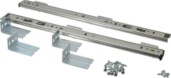 Knape & Vogt - 16" Slide Length, Chrome Variable-Height Pencil Drawer Slide - 3/4" Wide - Benchmark Tooling