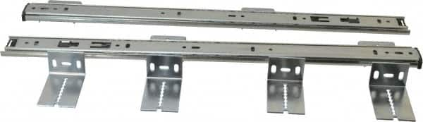 Knape & Vogt - 18" Slide Length, Chrome Variable-Height Pencil Drawer Slide - 3/4" Wide - Benchmark Tooling