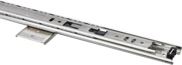 Knape & Vogt - 20" Slide Length, Chrome Variable-Height Pencil Drawer Slide - 3/4" Wide - Benchmark Tooling