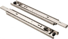 Knape & Vogt - 22" Slide Length, Chrome Box or Vertical File Drawer Slide - 18" Wide, Chrome Finish - Benchmark Tooling