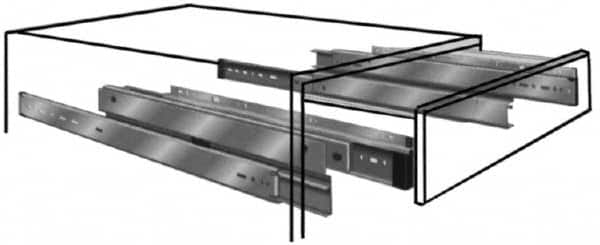 Knape & Vogt - 28" Slide Length, Chrome Drawer Slide - 30" Wide, Chrome Finish - Benchmark Tooling