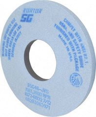Norton - 14" Diam x 5" Hole x 1" Thick, J Hardness, 46 Grit Surface Grinding Wheel - Ceramic, Type 1, Coarse Grade, 1,800 Max RPM, Vitrified Bond, No Recess - Benchmark Tooling