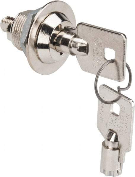 Made in USA - 5/8" Max Thickness, High Security Tubular Keyed Latch - Polished Nickel Coated - Benchmark Tooling