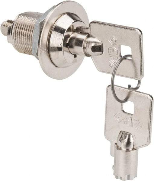 Made in USA - 7/8" Max Thickness, High Security Tubular Keyed Latch - Polished Nickel Coated - Benchmark Tooling