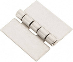 Made in USA - 2" Wide x 0.078" Thick, Blank Butt Hinge - Stainless Steel, Polished Finish - Benchmark Tooling