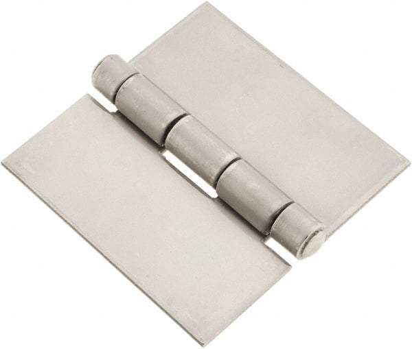 Made in USA - 3" Wide x 0.093" Thick, Blank Butt Hinge - Stainless Steel, Polished Finish - Benchmark Tooling