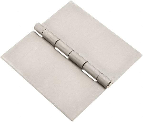 Made in USA - 4" Wide x 0.078" Thick, Blank Butt Hinge - Stainless Steel, Polished Finish - Benchmark Tooling