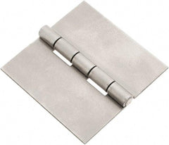 Made in USA - 3" Wide x 0.078" Thick, Blank Butt Hinge - Steel, Plain Finish - Benchmark Tooling