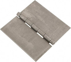 Made in USA - 6" Wide x 0.12" Thick, Blank Butt Hinge - Steel, Plain Finish - Benchmark Tooling