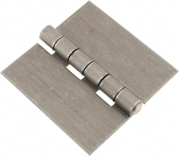 Made in USA - 6" Wide x 3/16" Thick, Blank Butt Hinge - Steel, Plain Finish - Benchmark Tooling