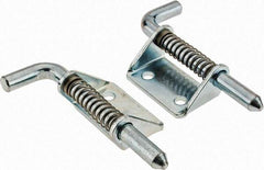 Made in USA - 1.12" Wide x 1/8" Thick, Spring Loaded Latch Hinge - Steel, Zinc Plated Finish - Benchmark Tooling