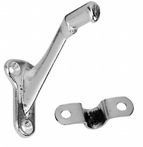 National Mfg. - Bright Brass Coated, Handrail Bracket - 2-1/4" Long, 2-29/32" High, 1-23/64" Wide - Benchmark Tooling