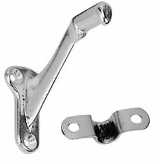 National Mfg. - Bright Brass Coated, Handrail Bracket - 2-1/4" Long, 2-29/32" High, 1-23/64" Wide - Benchmark Tooling