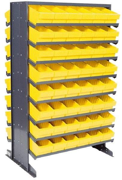 Quantum Storage - 800 Lb Capacity, 24" Deep x 36" Wide x 60" High, Steel Pick Rack - 2 Sides, 96 Red Polystyrene Bins - Benchmark Tooling