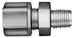 Made in USA - 1/2" Tube OD, Acetal/Celcon Plastic Compression Tube Male Connector - 1/4 NPT Pipe, 220°F Max, Plastic Grip - Benchmark Tooling
