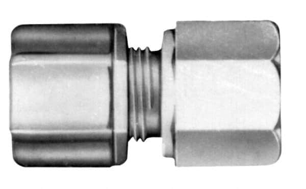 Made in USA - 1/2" Tube OD, Acetal/Celcon Plastic Compression Tube Female Connector - 1/2 NPT Pipe, 220°F Max, Plastic Grip - Benchmark Tooling