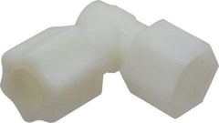Made in USA - 1/2" Tube OD, Nylon Plastic Compression Tube Female Elbow - 1/2 NPT Pipe, 220°F Max, Plastic Grip - Benchmark Tooling