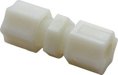 Made in USA - 1/2" Tube OD, Nylon Plastic Compression Tube Union - 220°F Max, Plastic Grip - Benchmark Tooling