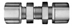 Made in USA - 5/16" Tube OD, Kynar Plastic Compression Tube Bulkhead Union - 275°F Max, Plastic Grip - Benchmark Tooling