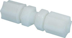 Made in USA - 1/4" Tube OD, Nylon Plastic Compression Tube Bulkhead Union - 220°F Max, Plastic Grip - Benchmark Tooling