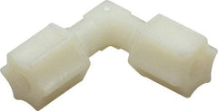 Made in USA - 1/4" Tube OD, Nylon Plastic Compression Tube Union Elbow - 220°F Max, Plastic Grip - Benchmark Tooling