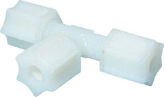 Made in USA - 1/4" Tube OD, Nylon Plastic Compression Tube Union Tee - 220°F Max, Plastic Grip - Benchmark Tooling