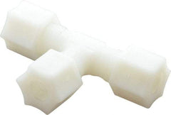 Made in USA - 3/8" Tube OD, Nylon Plastic Compression Tube Union Tee - 220°F Max, Plastic Grip - Benchmark Tooling