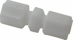 Made in USA - 1/4" Tube OD, Acetal/Celcon Plastic Compression Tube Union - 220°F Max, Plastic Grip - Benchmark Tooling