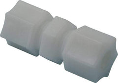 Made in USA - 3/8" Tube OD, Acetal/Celcon Plastic Compression Tube Union - 220°F Max, Plastic Grip - Benchmark Tooling