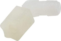 Made in USA - 1/4" Tube OD, Kynar Plastic Compression Tube Male Elbow - 1/8 NPT Pipe, 275°F Max, Plastic Grip - Benchmark Tooling
