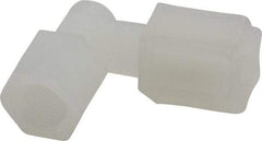 Made in USA - 1/4" Tube OD, Kynar Plastic Compression Tube Female Elbow - 1/8 NPT Pipe, 275°F Max, Plastic Grip - Benchmark Tooling