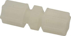 Made in USA - 1/4" Tube OD, Kynar Plastic Compression Tube Union - 275°F Max, Plastic Grip - Benchmark Tooling