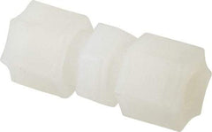 Made in USA - 3/8" Tube OD, Kynar Plastic Compression Tube Union - 275°F Max, Plastic Grip - Benchmark Tooling